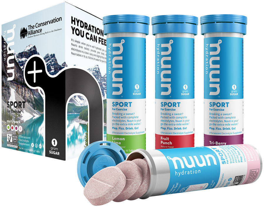 Nuun Sport Hydration Tablets: Mixed Conservation Alliance, Box of 4 Tubes MPN: 1169907 UPC: 811660021379 Sport Hydration Sport Hydration Tablets