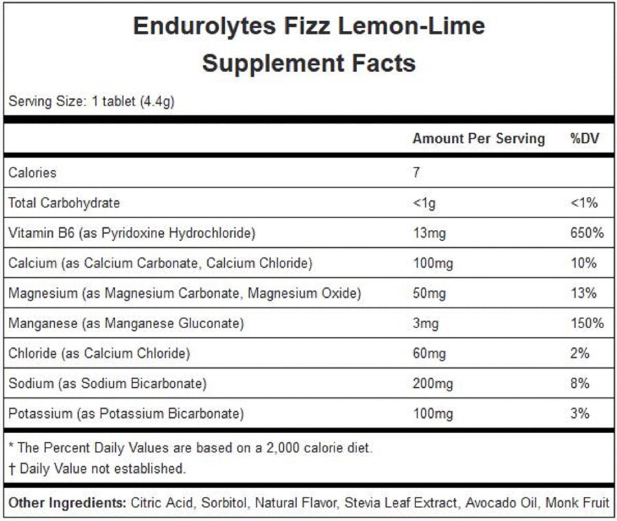 Hammer Endurolytes Fizz: Lemon Lime Box of 12 - Sport Hydration - Endurolytes Fizz