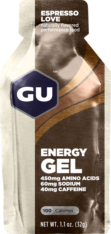 GU Energy Gel - Espresso Love, Box of 24 - Gel - Energy Gel