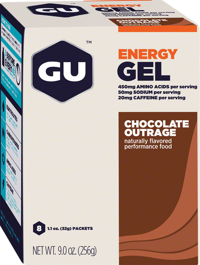 GU Energy Gel - Chocolate, Box of 8 MPN: 123033 UPC: 769493900029 Gel Energy Gel