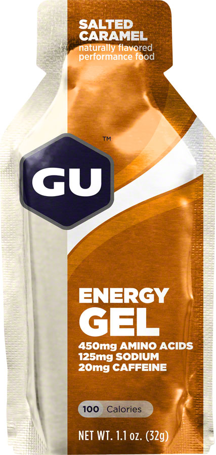 GU Energy Gel - Salted Caramel, Box of 24 - Gel - Energy Gel
