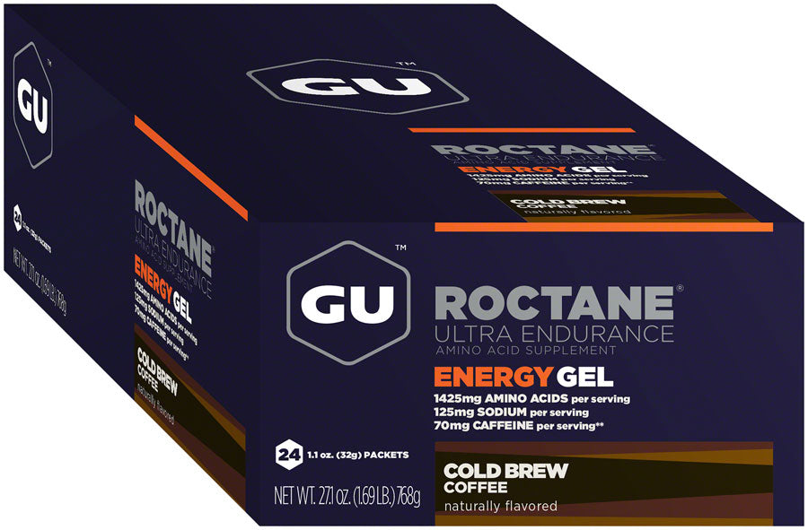 GU Roctane Energy Gel - Cold Brew Coffee, Box of 24 - Gel - ROCTANE Energy Gel