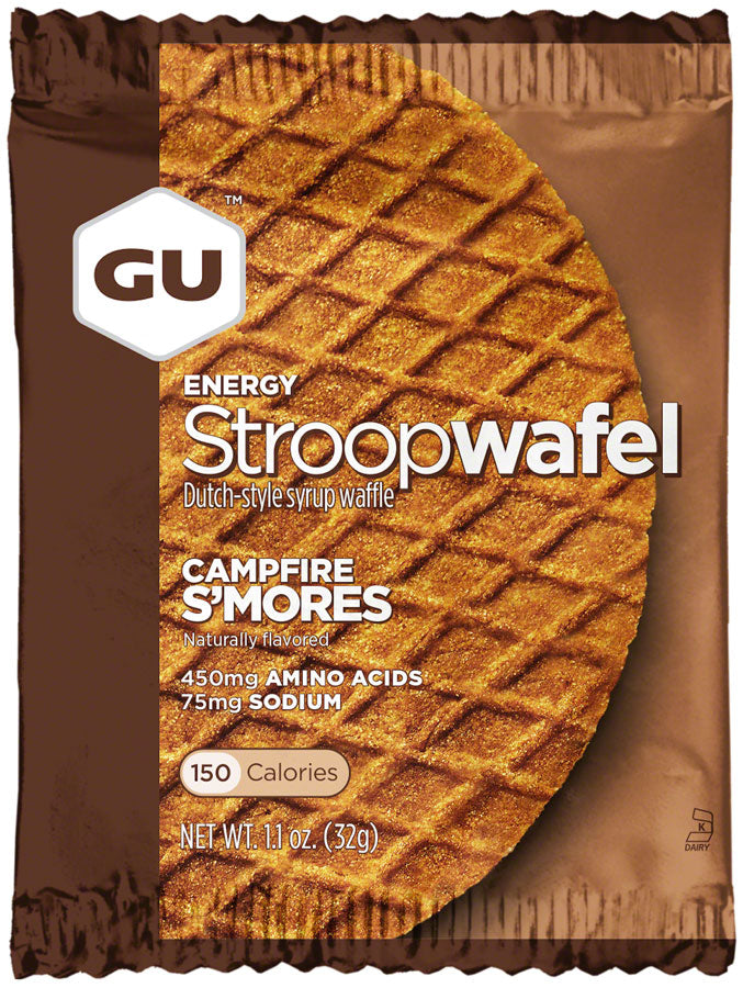 GU Energy Stroopwafel - Campfire S'Mores, Box of 16 - Waffle - Energy Stroopwafel