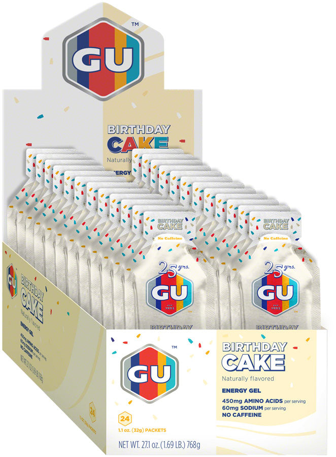 GU Energy Gel - Birthday Cake, Box of 24 MPN: 124417 UPC: 769493102836 Gel Energy Gel
