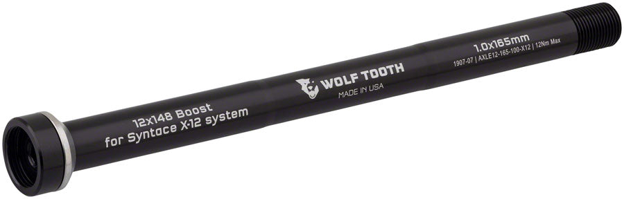 Wolf Tooth Rear Thru Axle - M12, 1.0 x 165mm, for X12 x 148mm, Black MPN: AXLE12-165-100-X12 UPC: 810006801613 Thru Axle Rear Thru Axle