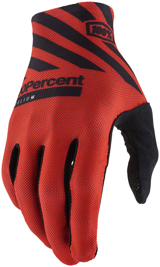 100% Celium Gloves - Racer Red, Full Finger, Men's, Large