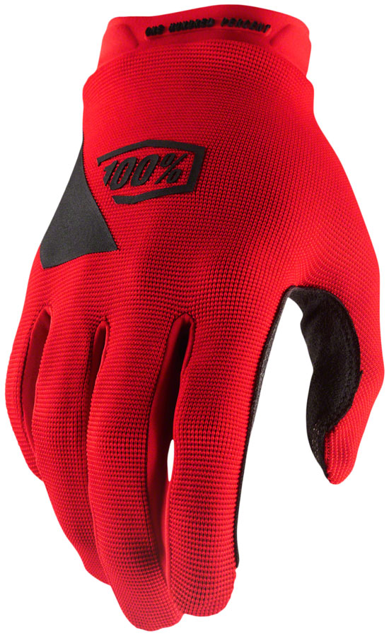 100% Ridecamp Gloves - Red, Full Finger, Men's, Small