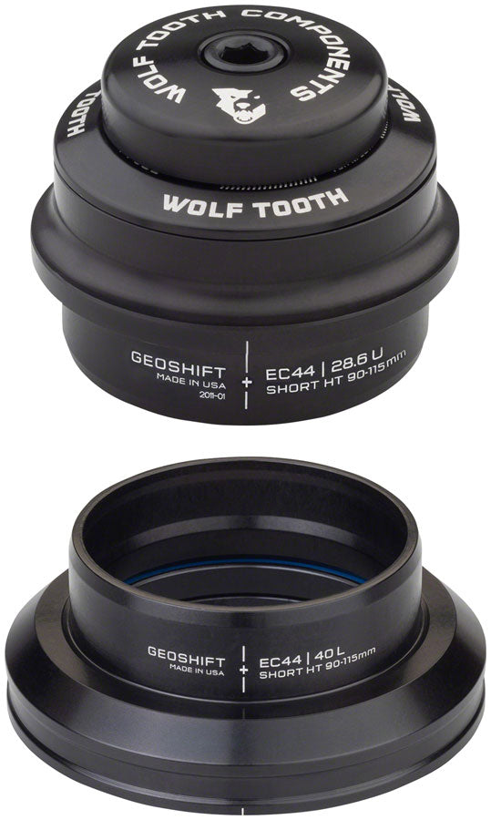 Wolf Tooth GeoShift Performance Angle Headset - 1 Deg, Short, EC44/EC44, Black