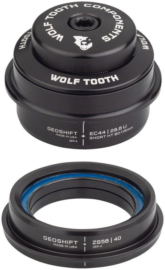 Wolf Tooth GeoShift Performance Angle Headset - 2 Deg, Short, EC44/ZS56, Black