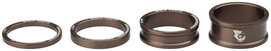Wolf Tooth Precision Headset Spacers - 3/5/10/15mm, Espresso MPN: SPACER-ESP-KIT1 UPC: 810006806748 Headset Stack Spacer Precision Spacer Kit