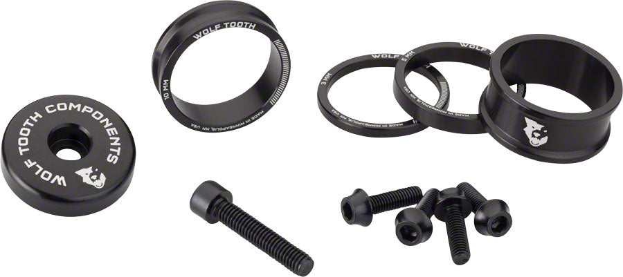 Wolf Tooth BlingKit: Headset Spacer Kit 3, 5,10, 15mm, Black MPN: BLINGKIT_BLACK UPC: 812719025102 Headset Stack Spacer BlingKit