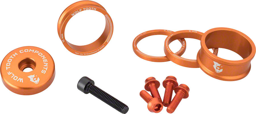 Wolf Tooth BlingKit: Headset Spacer Kit 3, 5,10, 15mm, Orange MPN: BLINGKIT_ORANGE UPC: 812719025126 Headset Stack Spacer BlingKit