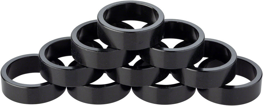 Problem Solvers Headset Stack Spacer - 28.6, 10mm, Aluminum, Black, Bag of 10 UPC: 708752291553 Headset Stack Spacer Headset Spacers