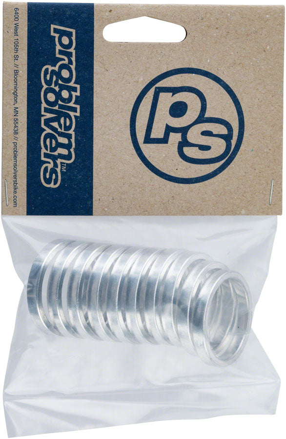 Problem Solvers Headset Stack Spacer - 28.6, 5mm, Aluminum, Silver, Bag of 10 - Headset Stack Spacer - Headset Spacers