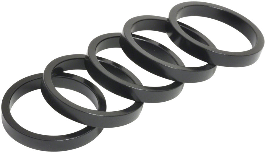 Wheels Manufacturing Aluminum Headset Spacer - 1-1/8", 5mm, Black, 5-pack MPN: HD0013 UPC: 811079026453 Headset Stack Spacer Aluminum Spacer