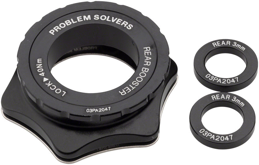Problem Solvers Rear 6mm Booster Kit - Center Lock Hub MPN: 03-000408 UPC: 708752352155 Rear Axle Conversion Kit Booster Hub Spacing Kit - Rear