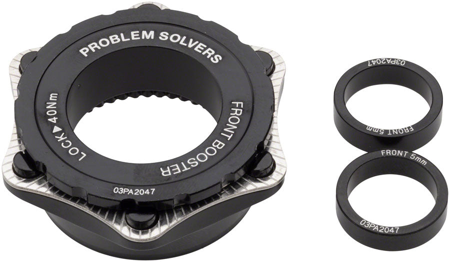 Problem Solvers Front 10mm Booster Kit - Center Lock Hub MPN: 03-000410 UPC: 708752352179 Front Axle Conversion Kit Booster Hub Spacing Kit - Front
