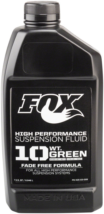 FOX 10 Weight Green Damper Fluid, 32 oz MPN: 025-03-008 UPC: 611056142639 Suspension Oil and Lube Damper Fluid