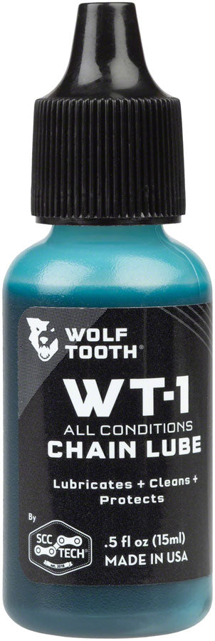 Wolf Tooth WT-1 Chain Lube for All Conditions - 0.5oz MPN: LUBE-WT1-0_5OZ UPC: 810006804935 Lubricant WT-1 Chain Lube