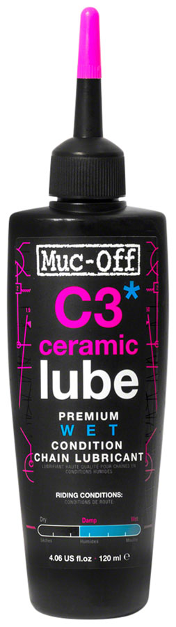 Muc-Off C3 Wet Ceramic Bike Chain Lube - 120ml, Drip - Lubricant - C3 Wet Ceramic Bike Chain Lube