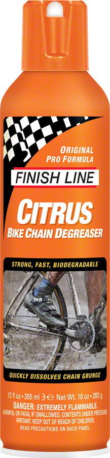 Finish Line Citrus Bike Degreaser, 12oz Aerosol