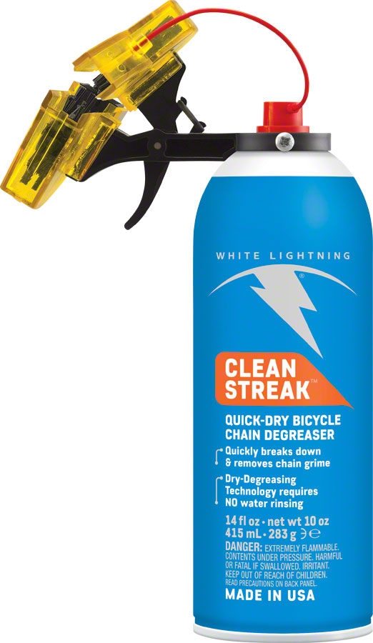 White Lightning Clean Streak Trigger Chain Cleaning System MPN: W29000102 UPC: 610990200009 Degreaser / Cleaner Clean Streak Trigger Chain Cleaning System