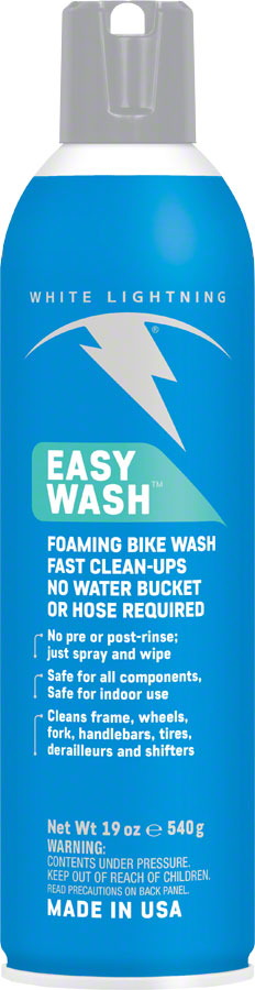 White Lightning Easy Wash Bike Cleaner, 19oz Aerosol MPN: E00190102 UPC: 610990330423 Polish Easy Wash