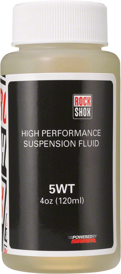 RockShox Suspension Oil, 5wt, 120ml Bottle, Fork Damper MPN: 11.4315.021.020 UPC: 710845655173 Suspension Oil and Lube Suspension Oil