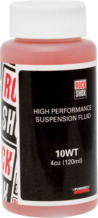 RockShox Suspension Oil, 10wt, 120ml Bottle MPN: 11.4315.021.030 UPC: 710845655180 Suspension Oil and Lube Suspension Oil