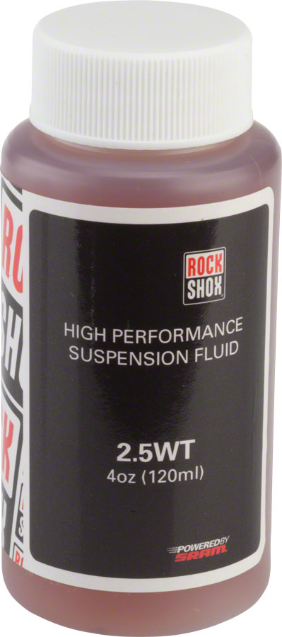 RockShox Suspension Oil, 2.5wt, 120ml Bottle MPN: 11.4315.021.010 UPC: 710845655166 Suspension Oil and Lube Suspension Oil