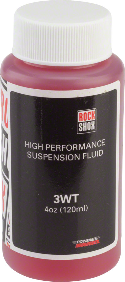 RockShox Suspension Oil, 3wt, 120ml Bottle, Rear Shock Damper/Charger Damper MPN: 11.4315.021.050 UPC: 710845655203 Suspension Oil and Lube Rear Suspension Oil