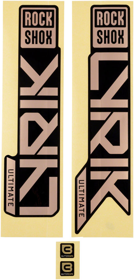 RockShox Fork Decal Kit - Lyrik Ultimate, 27.5"/29", Matte Copper Foil For High Gloss Black (2023+) MPN: 11.4018.105.058 UPC: 710845878640 Sticker/Decal Fork Decal Kits