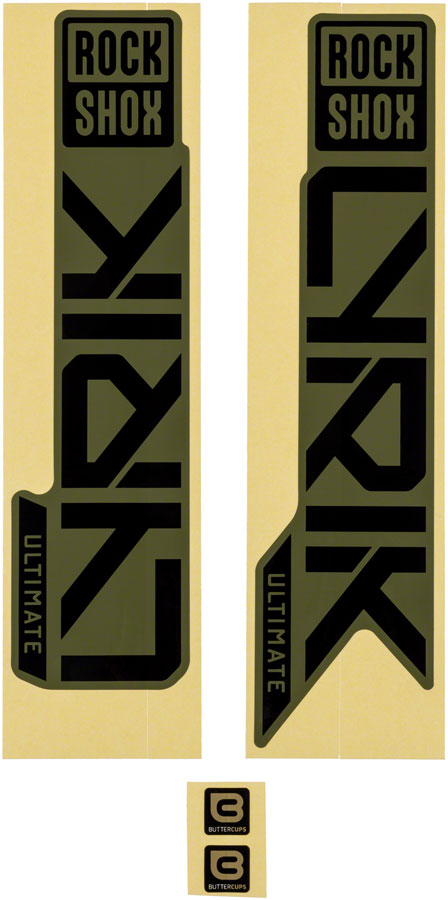 RockShox Fork Decal Kit - Lyrik Ultimate, 27.5"/29", Gloss Black For Gloss Green (2023+) MPN: 11.4018.105.061 UPC: 710845878671 Sticker/Decal Fork Decal Kits