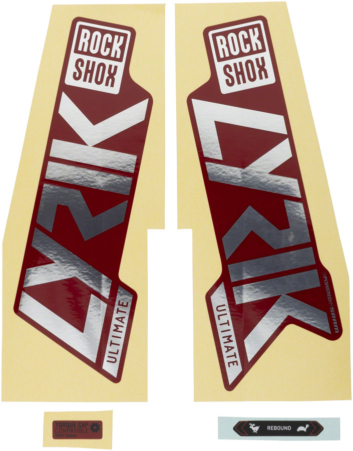 Rockshox Fork Decal Kit - Lyrik Ultimate, 27.5"/29", Gloss Polar Foil/Red MPN: 11.4018.105.050 UPC: 710845862731 Sticker/Decal Fork Decal Kits