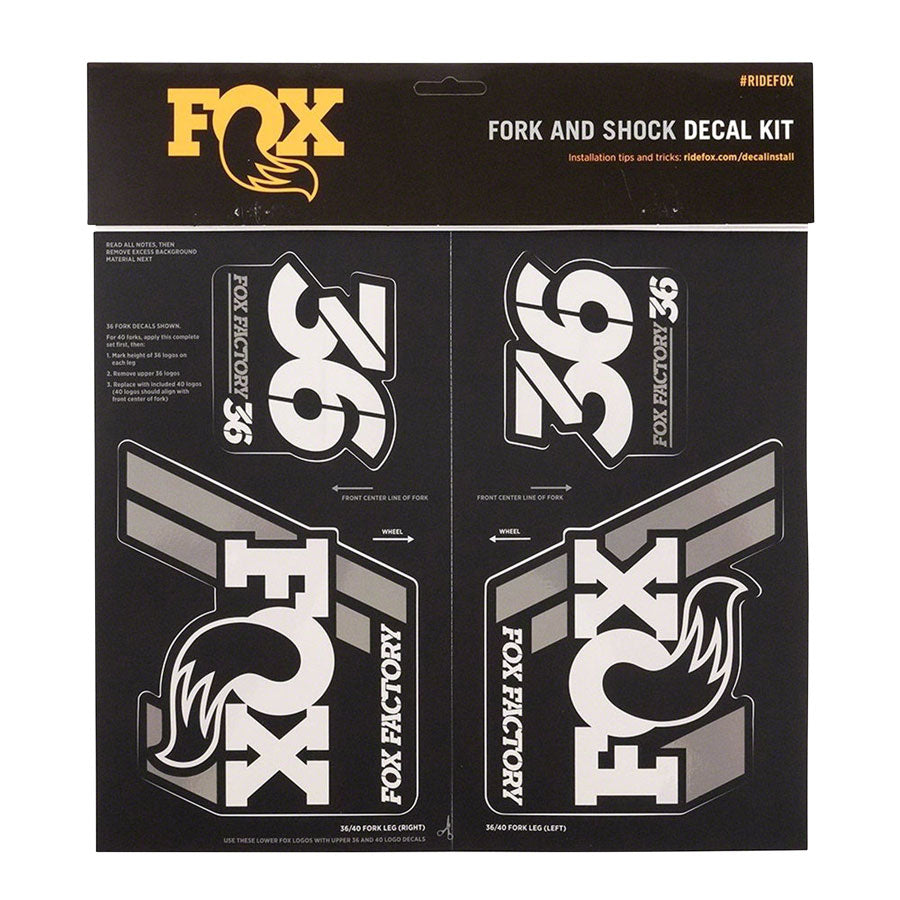 FOX Heritage Decal Kit for Forks and Shocks, Silver