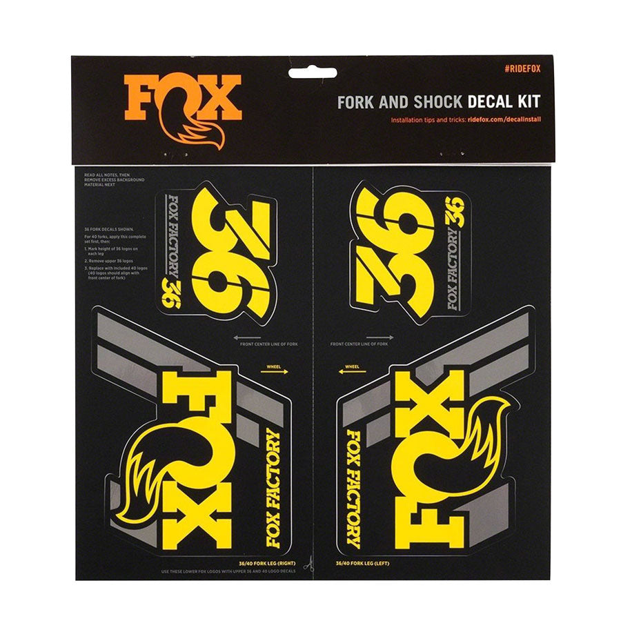 FOX Heritage Decal Kit for Forks and Shocks, Yellow