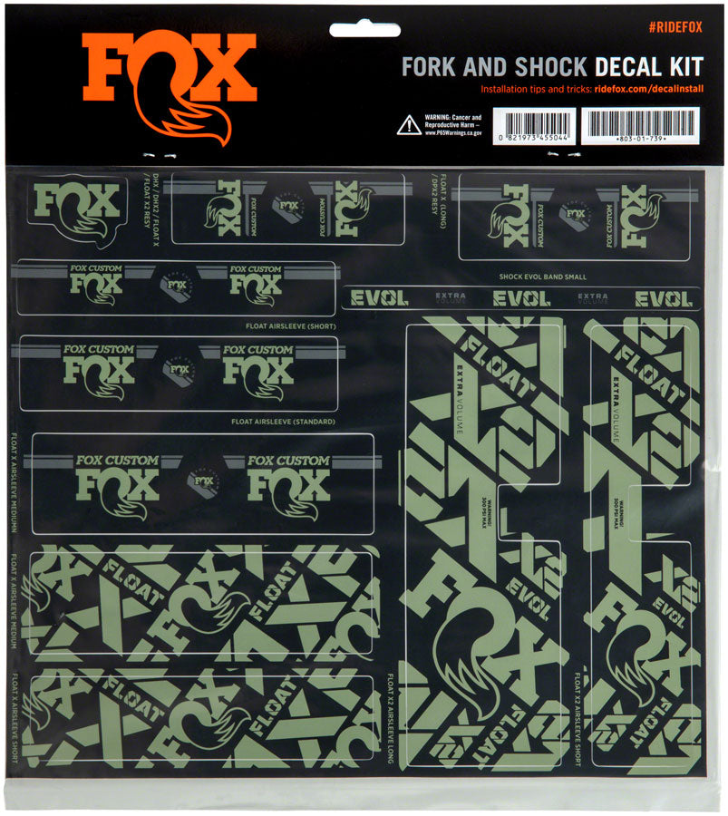 FOX Fork and Shock Decal Kit - Pistachio MPN: 803-01-734 UPC: 821973454993 Sticker/Decal Fork & Shock Decal Kit