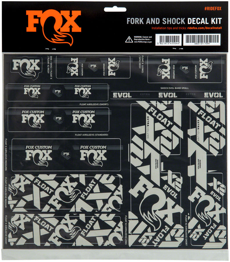 FOX Fork and Shock Decal Kit - Battleship Gray MPN: 803-01-736 UPC: 821973455013 Sticker/Decal Fork & Shock Decal Kit
