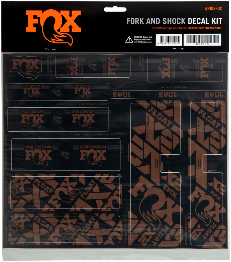 FOX Fork and Shock Decal Kit - Root Beer MPN: 803-01-737 UPC: 821973455020 Sticker/Decal Fork & Shock Decal Kit