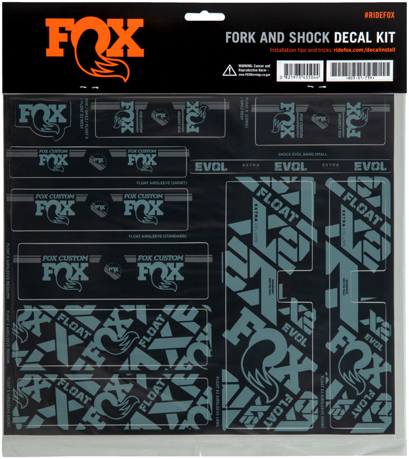 FOX Fork and Shock Decal Kit - Storm Blue MPN: 803-01-740 UPC: 821973455051 Sticker/Decal Fork & Shock Decal Kit