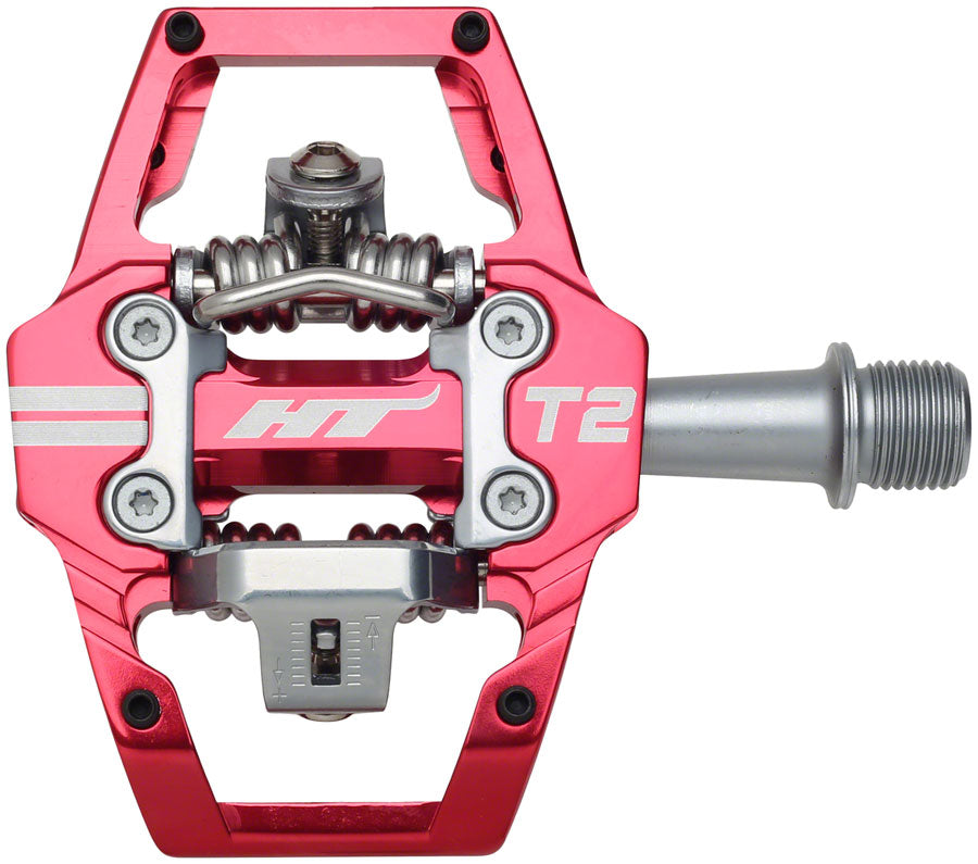 HT Components T2 Pedals - Dual Sided Clipless with Platform, Aluminum, 9/16", Red MPN: 102001T2XXXX2Y11G1X1 Pedals T2 Pedals