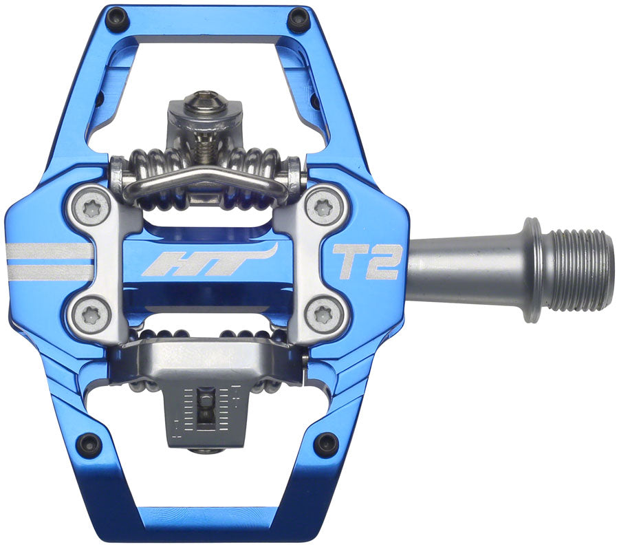 HT Components T2 Pedals - Dual Sided Clipless with Platform, Aluminum, 9/16", Royal Blue MPN: 102001T2XXXX2Y25G1X1 Pedals T2 Pedals