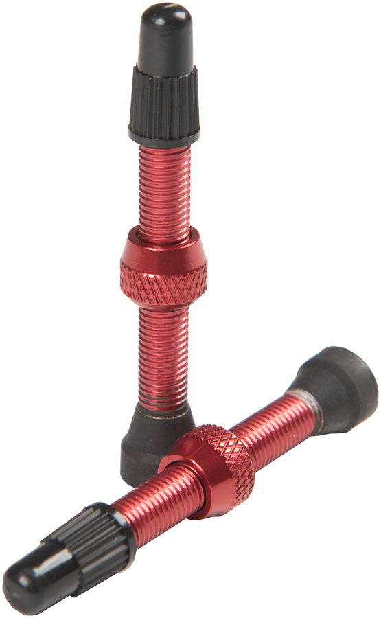 Stan's NoTubes Alloy Valve Stems - 44mm, Pair, Red - Tubeless Valves - Alloy Valve Stems