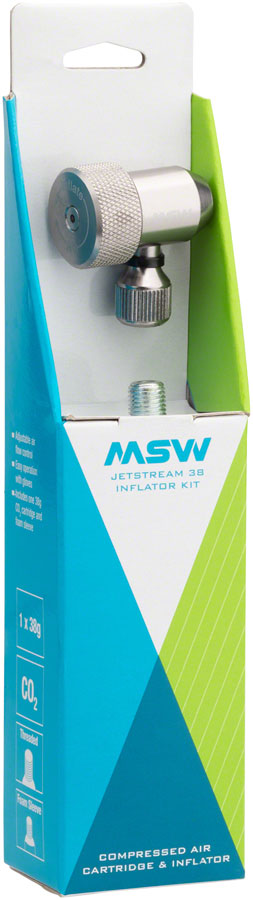 MSW Jetstream Kit with Jetstream Adjustable Inflation Head, one 38g CO2 cartridge, and Protective Sleeve - CO2 and Pressurized Inflation Device - Jetstream Inflator
