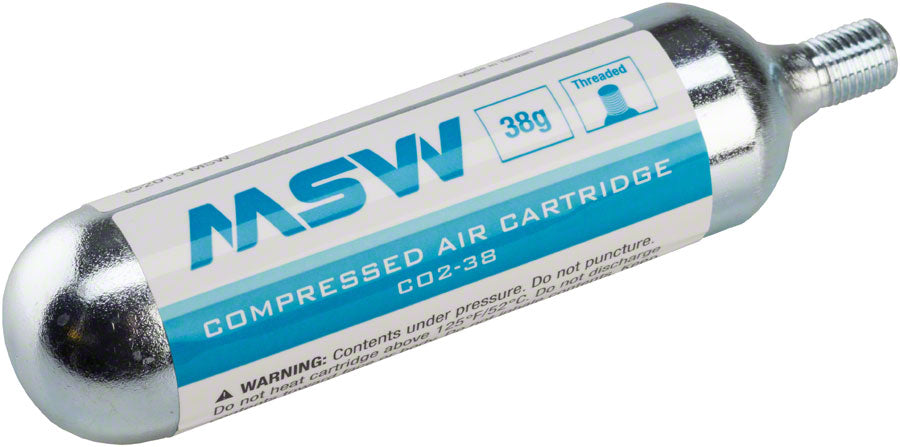 MSW CO2-38 CO2 Cartridge: 38g, Each MPN: 17-000025 38G EA UPC: 708752147928 CO2 and Pressurized Cartridge CO2-38