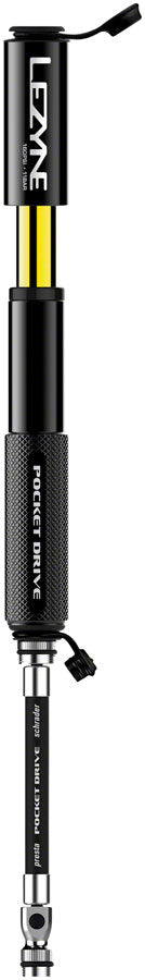 Lezyne Pocket Drive Frame Pump: Black - Frame Pump - Pocket Drive Mni Pump