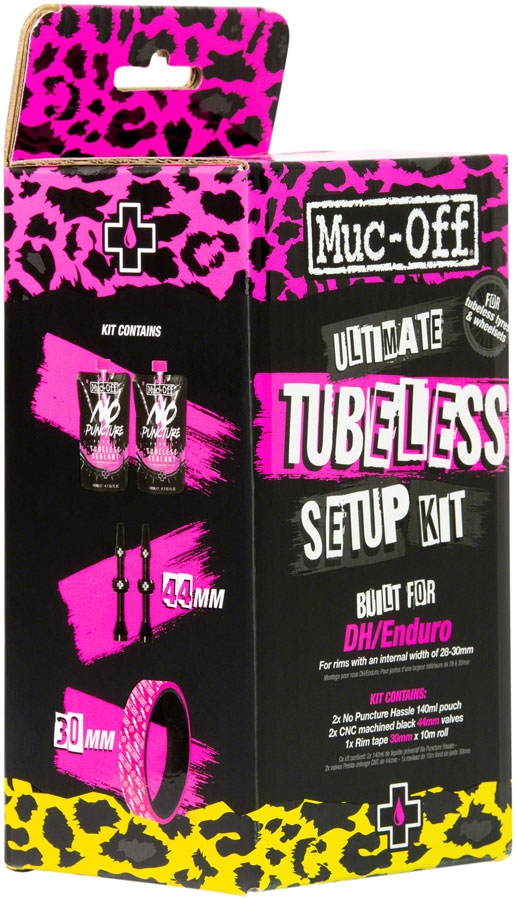 Muc-Off Ultimate Tubeless Kit - DH/Trail/Enduro, 30mm Tape, 44mm Valves - Tubeless Conversion Kits - Ultimate Tubeless Kit