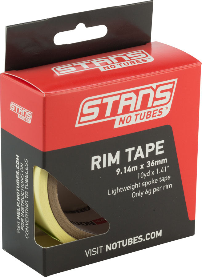 Stan's NoTubes Rim Tape: 36mm x 10 yard roll MPN: AS0135 UPC: 847746020455 Tubeless Tape Rim Tape