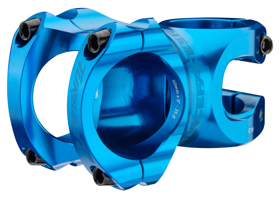 RaceFace Turbine R 35 Stem - 50mm, 35mm Clamp, +/-0, 1 1/8", Blue MPN: ST17TURR3550X0BLU UPC: 821973378114 Stems Turbine R 35 Stem
