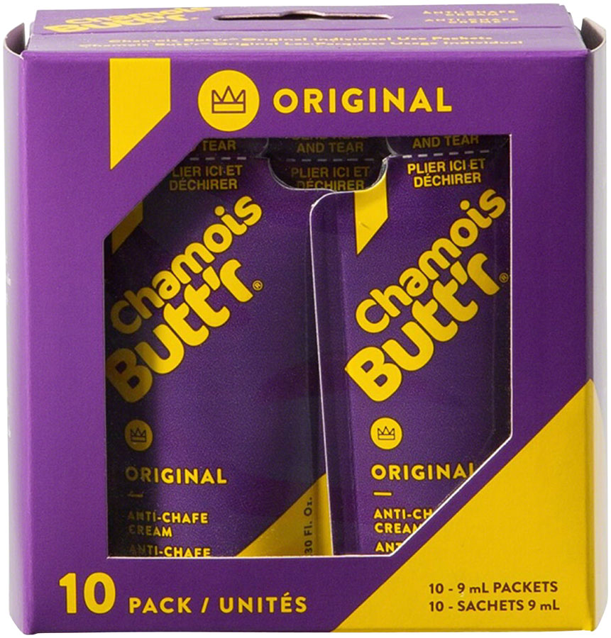 Chamois Butt'r Original: 0.3oz Packet, Box of 10 MPN: 10PACK9MLCB UPC: 657399000045 Anti Chafe Original Anti Chafe Cream
